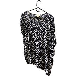 Zebra print asymmetrical top